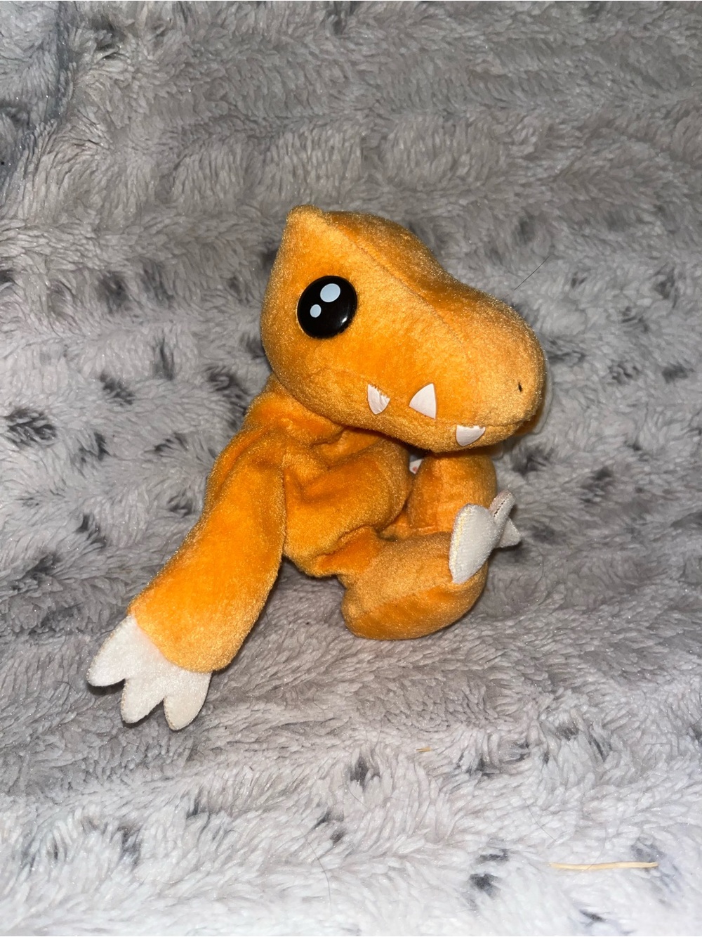 Digimon Adventure BANDAI 1999 Agumon Beanie Kuta Chara Plush Toy Tush Tag